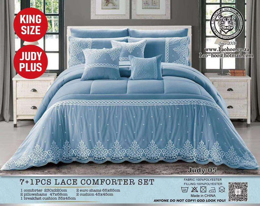 8 Piece Lace Comforter Bedding Set King Size  The Beautiful   