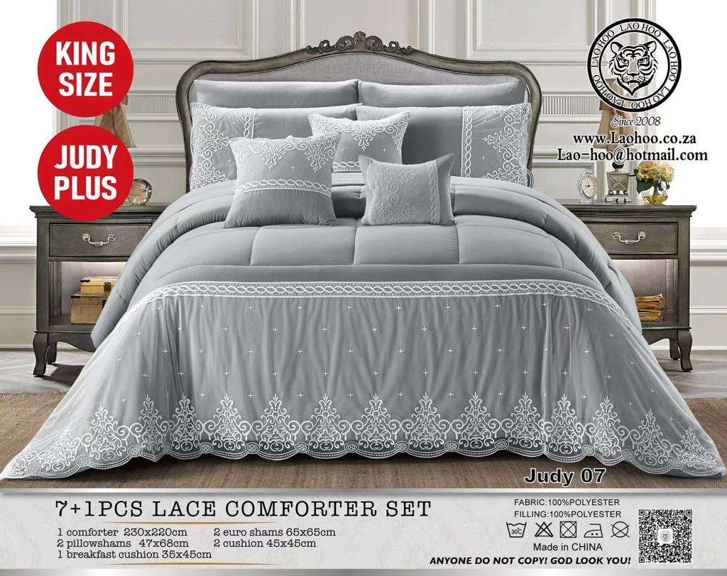 8 Piece Lace Comforter Bedding Set King Size  The Beautiful   