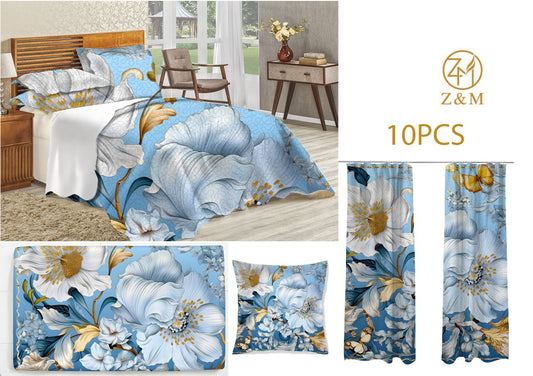 10 Piece Quilted Bedspreads  The Beautiful  Style 1  