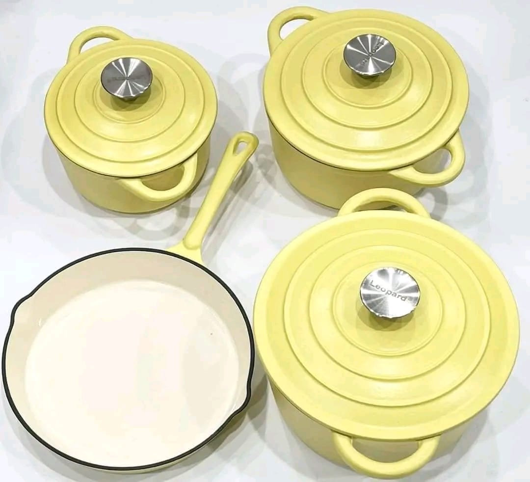 7 Piece Cast Iron Cookware Set 7 Piece Cast Iron Cookware Set The Beautiful Soft Yellow  