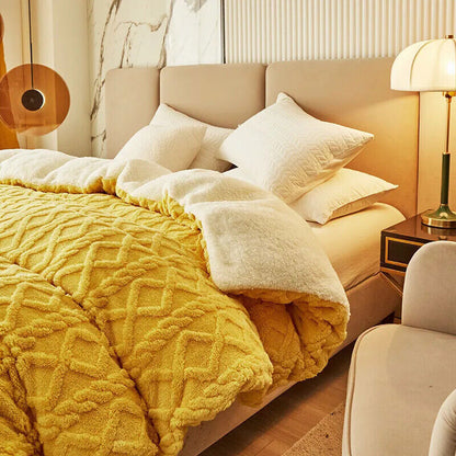 Geometric Fleece Comforter  The Beautiful Yellow  